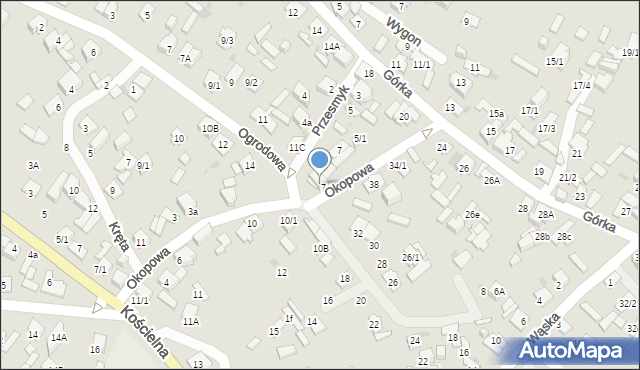 Płock, Okopowa, 9, mapa Płock