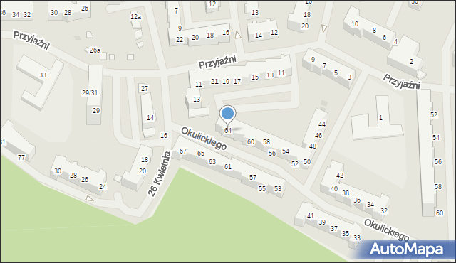 Police, Okulickiego Leopolda, gen., 64, mapa Police