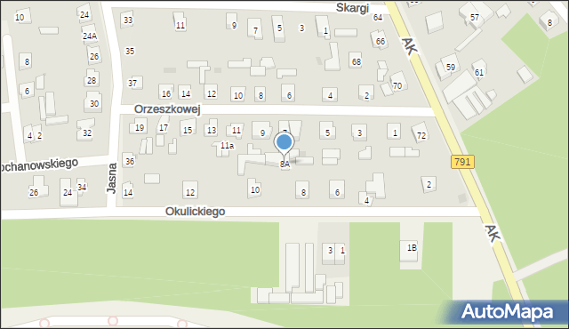 Poraj, Okulickiego-Niedźwiadka Leopolda, gen., 8A, mapa Poraj