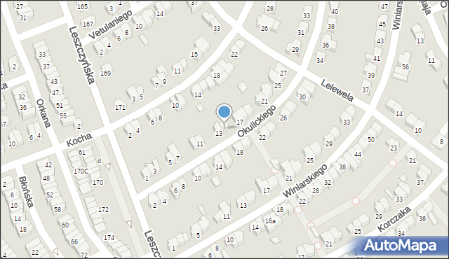 Poznań, Okulickiego-Niedźwiadka Leopolda, gen., 15, mapa Poznania