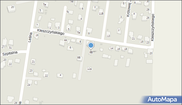 Proszowice, Okulickiego-Niedźwiadka Leopolda, gen., 8B, mapa Proszowice