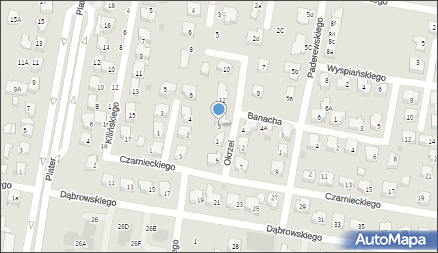 Pruszcz Gdański, Okrzei Stefana, 3, mapa Pruszcz Gdański