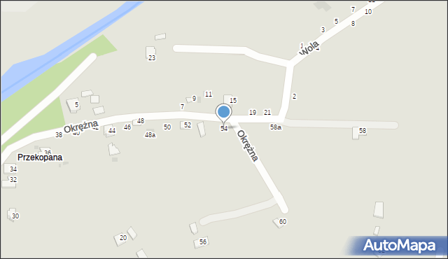 Przemyśl, Okrężna, 54, mapa Przemyśla