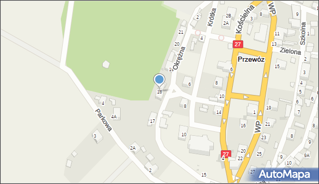 Przewóz, Okrężna, 18, mapa Przewóz