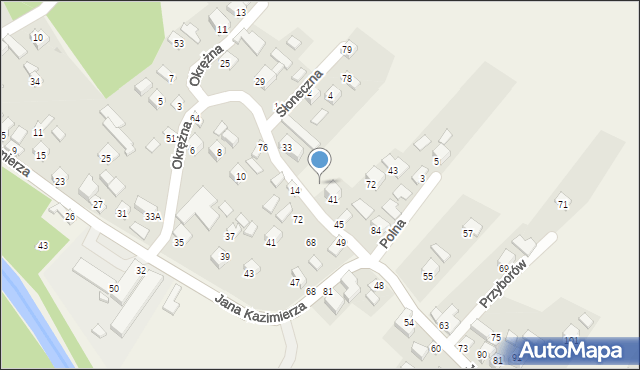 Przyborów, Okrężna, 39, mapa Przyborów