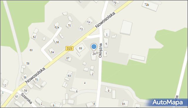 Przyborów, Okrężna, 2A, mapa Przyborów