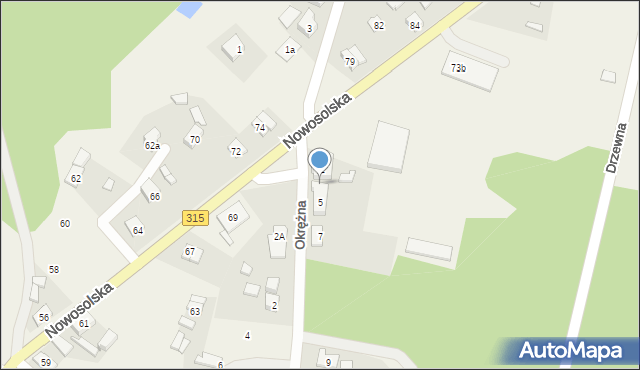 Przyborów, Okrężna, 3, mapa Przyborów