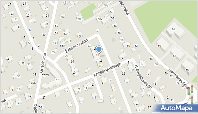 Puławy, Okulickiego-Niedźwiadka Leopolda, gen., 13, mapa Puław