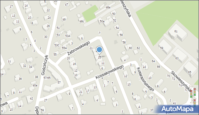 Puławy, Okulickiego-Niedźwiadka Leopolda, gen., 15, mapa Puław