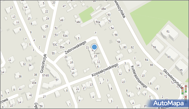 Puławy, Okulickiego-Niedźwiadka Leopolda, gen., 17, mapa Puław