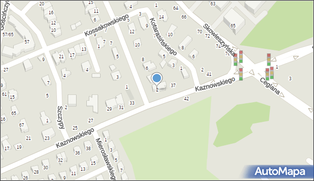 Puławy, Okulickiego-Niedźwiadka Leopolda, gen., 2, mapa Puław