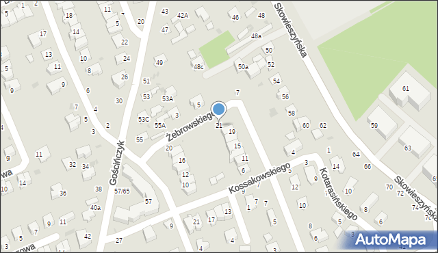 Puławy, Okulickiego-Niedźwiadka Leopolda, gen., 21, mapa Puław