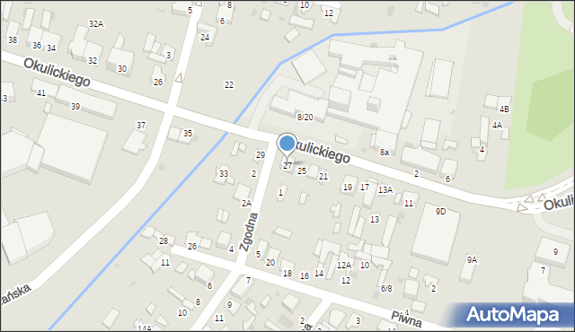 Radom, Okulickiego-Niedźwiadka Leopolda, gen., 27, mapa Radomia