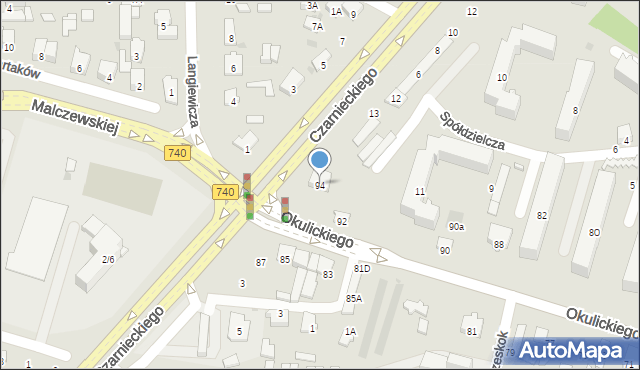 Radom, Okulickiego-Niedźwiadka Leopolda, gen., 94, mapa Radomia