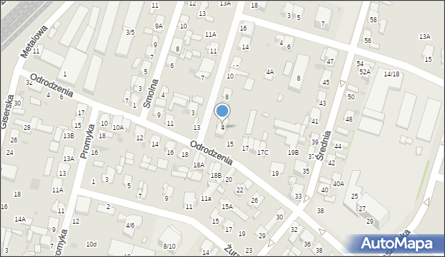 Radom, Okrzei Stefana, 4, mapa Radomia