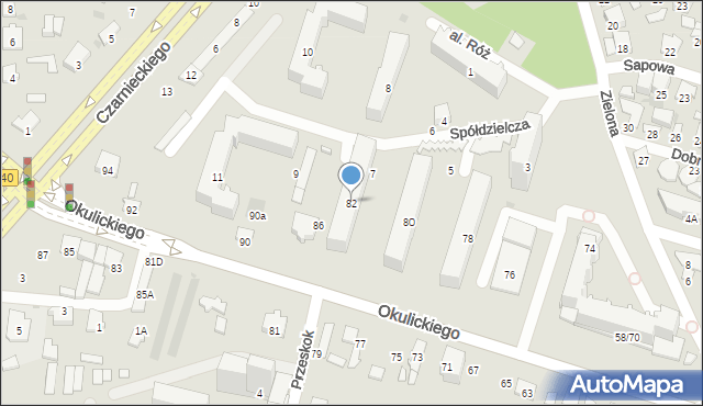 Radom, Okulickiego Leopolda, gen., 82, mapa Radomia