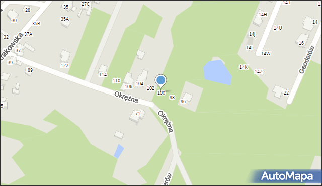 Radom, Okrężna, 100, mapa Radomia