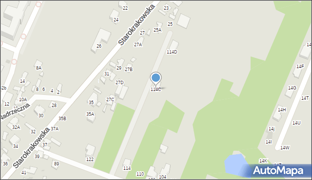 Radom, Okrężna, 114C, mapa Radomia