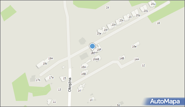 Radom, Okrężna, 18C, mapa Radomia