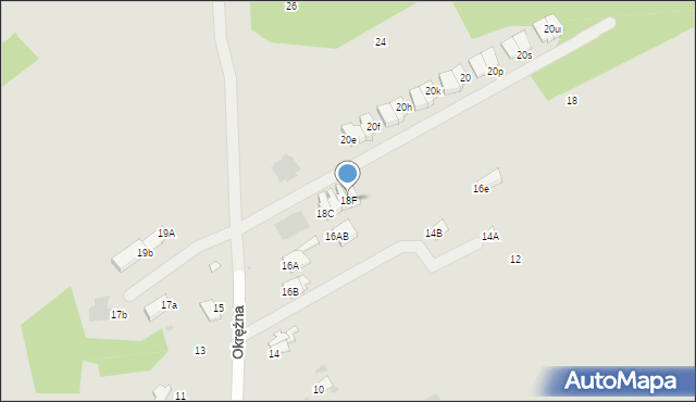 Radom, Okrężna, 18F, mapa Radomia