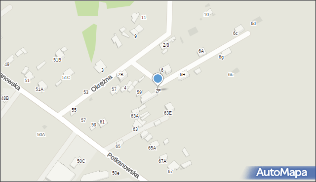 Radom, Okrężna, 2F, mapa Radomia