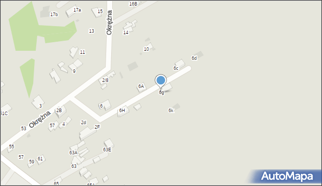 Radom, Okrężna, 6g, mapa Radomia