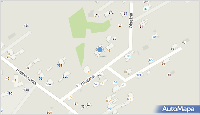 Radom, Okrężna, 7, mapa Radomia