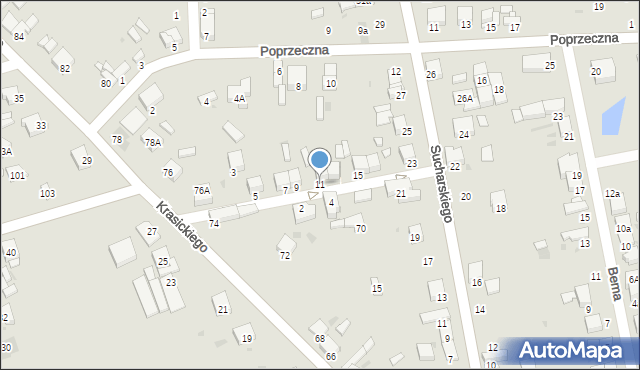 Radomsko, Okulickiego-Niedźwiadka Leopolda, gen., 11, mapa Radomsko