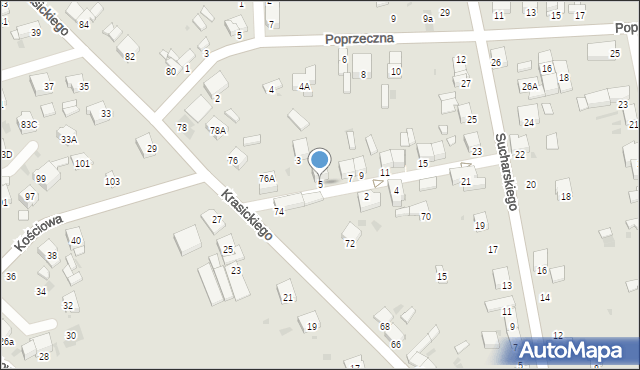 Radomsko, Okulickiego-Niedźwiadka Leopolda, gen., 5, mapa Radomsko