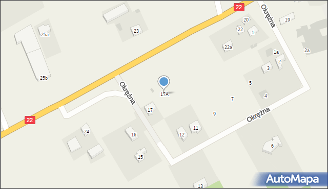 Rokocin, Okrężna, 17A, mapa Rokocin