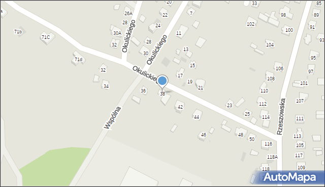 Rudnik nad Sanem, Okulickiego-Niedźwiadka Leopolda, gen., 38, mapa Rudnik nad Sanem