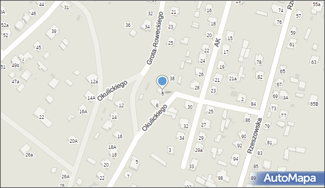 Rudnik nad Sanem, Okulickiego-Niedźwiadka Leopolda, gen., 6, mapa Rudnik nad Sanem