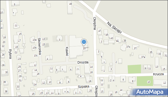 Rybie, Okrężna, 10, mapa Rybie