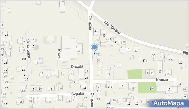 Rybie, Okrężna, 3, mapa Rybie