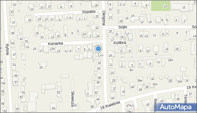 Rybie, Okrężna, 30, mapa Rybie