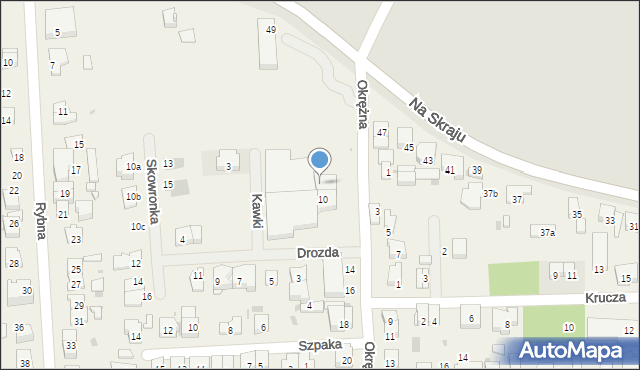 Rybie, Okrężna, 8, mapa Rybie