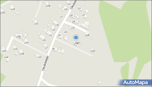 Rybnik, Okulickiego Leopolda, gen., 100B, mapa Rybnika