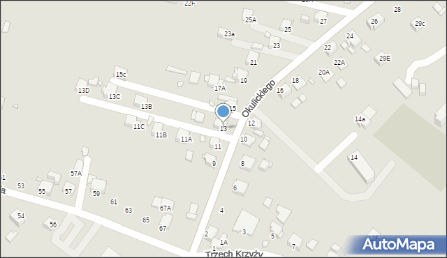 Rybnik, Okulickiego Leopolda, gen., 13, mapa Rybnika