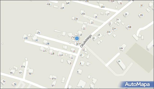 Rybnik, Okulickiego Leopolda, gen., 15, mapa Rybnika