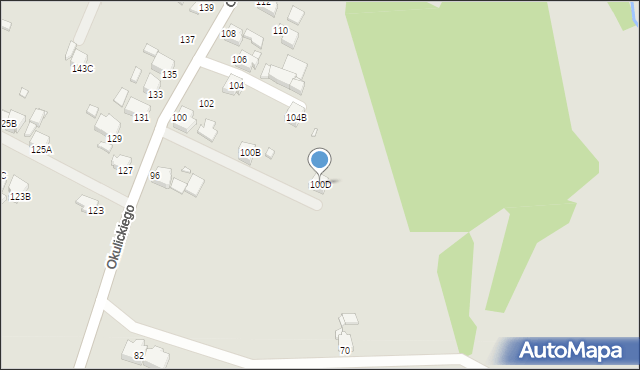 Rybnik, Okulickiego Leopolda, gen., 100D, mapa Rybnika