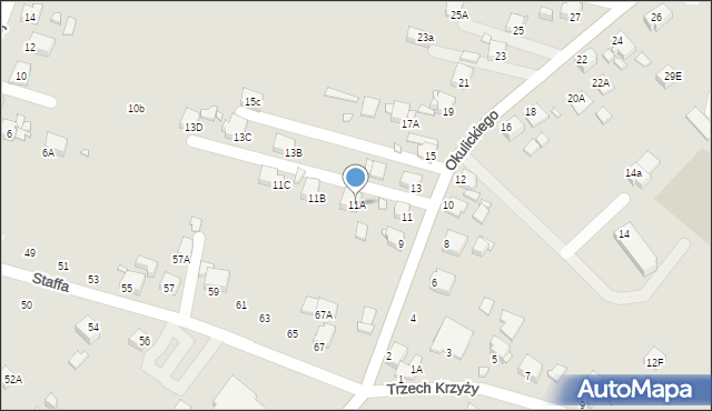 Rybnik, Okulickiego Leopolda, gen., 11A, mapa Rybnika