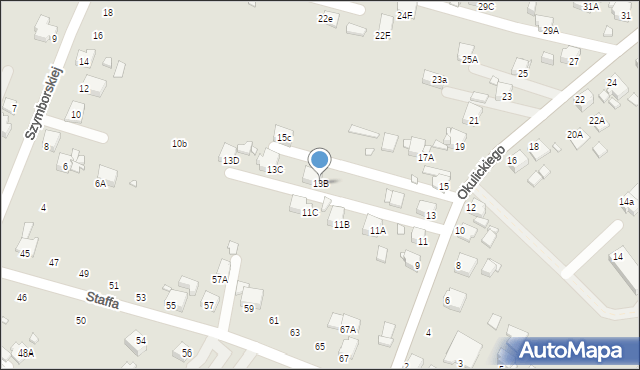 Rybnik, Okulickiego Leopolda, gen., 13B, mapa Rybnika