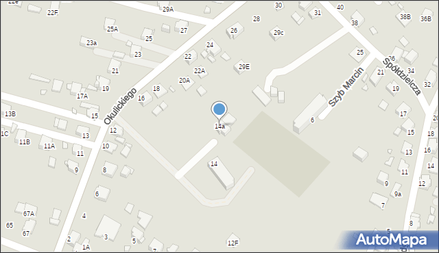 Rybnik, Okulickiego Leopolda, gen., 14a, mapa Rybnika