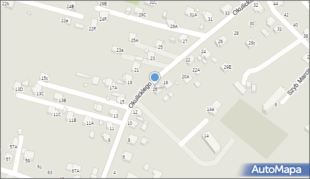 Rybnik, Okulickiego Leopolda, gen., 16, mapa Rybnika