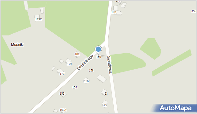 Rybnik, Okulickiego Leopolda, gen., 160, mapa Rybnika