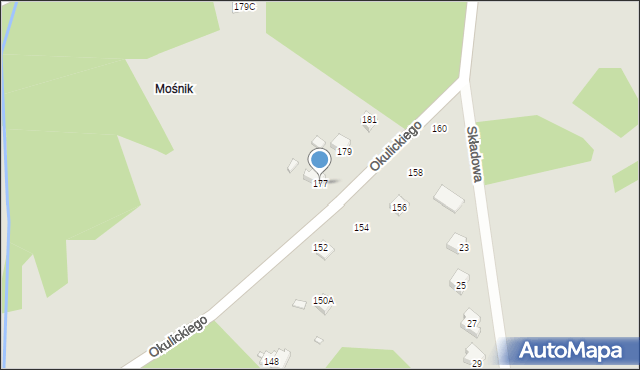 Rybnik, Okulickiego Leopolda, gen., 177, mapa Rybnika