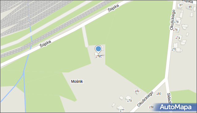 Rybnik, Okulickiego Leopolda, gen., 179C, mapa Rybnika