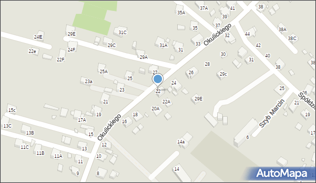 Rybnik, Okulickiego Leopolda, gen., 22, mapa Rybnika