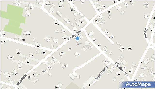 Rybnik, Okulickiego Leopolda, gen., 30, mapa Rybnika