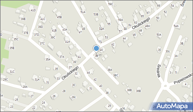 Rybnik, Okulickiego Leopolda, gen., 38, mapa Rybnika